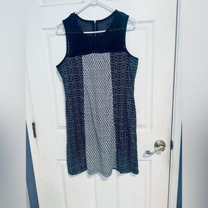 Xhilaration Black and White Patterned Midi Dress